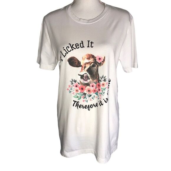 Bella+Canvas I Licked It Therefore It’s Mine Graphic Print Short Sleeve T-shirt - Picture 1 of 6